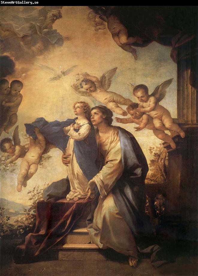 Luca Giordano Holy Ana and the nina Maria Second mitade of the 17th century